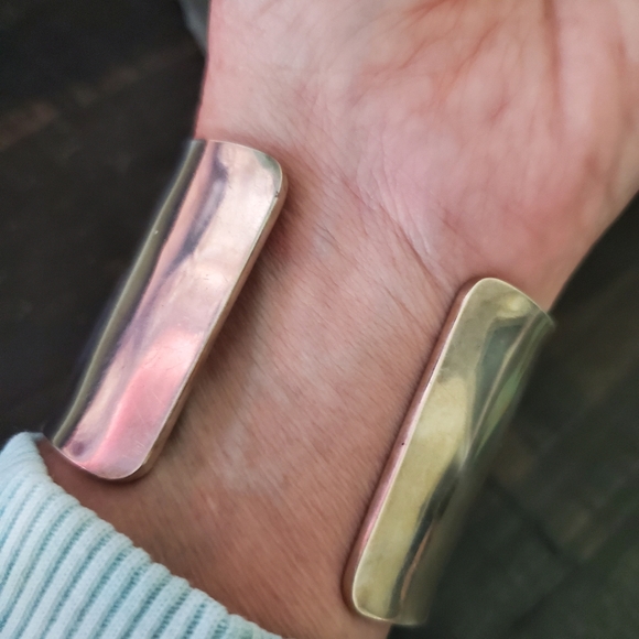 Amazing Custom Made OOAK Art Nouveau Style Sterling Cuff Bracelet - Picture 9 of 11